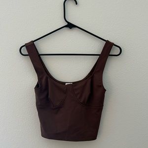 Wilfred Brown Cropped Tank Top